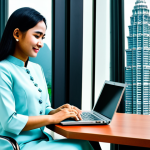 Modern Office Scene**

"A professional Malay businesswoman, wearing a modest baju kurung (fully clothed), working on a laptop in a brightly lit, modern office in Kuala Lumpur, Malaysia. Glass windows overlooking the Petronas Twin Towers. Safe for work, appropriate content, perfect anatomy, natural proportions, professional, high quality, well-formed hands, proper finger count, natural body proportions."

**